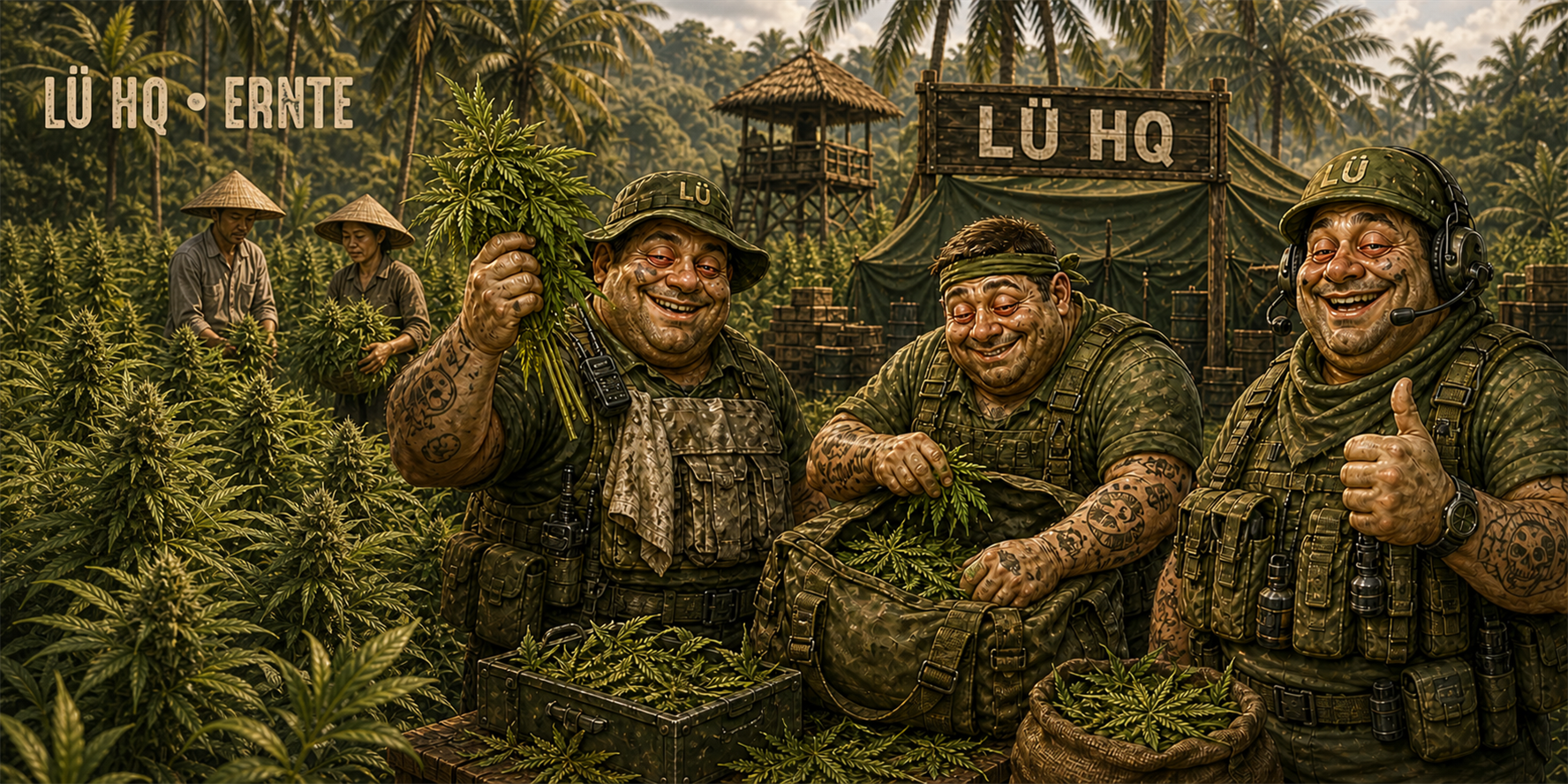 DACH-32-Soldaten bei einer Cannabisernte